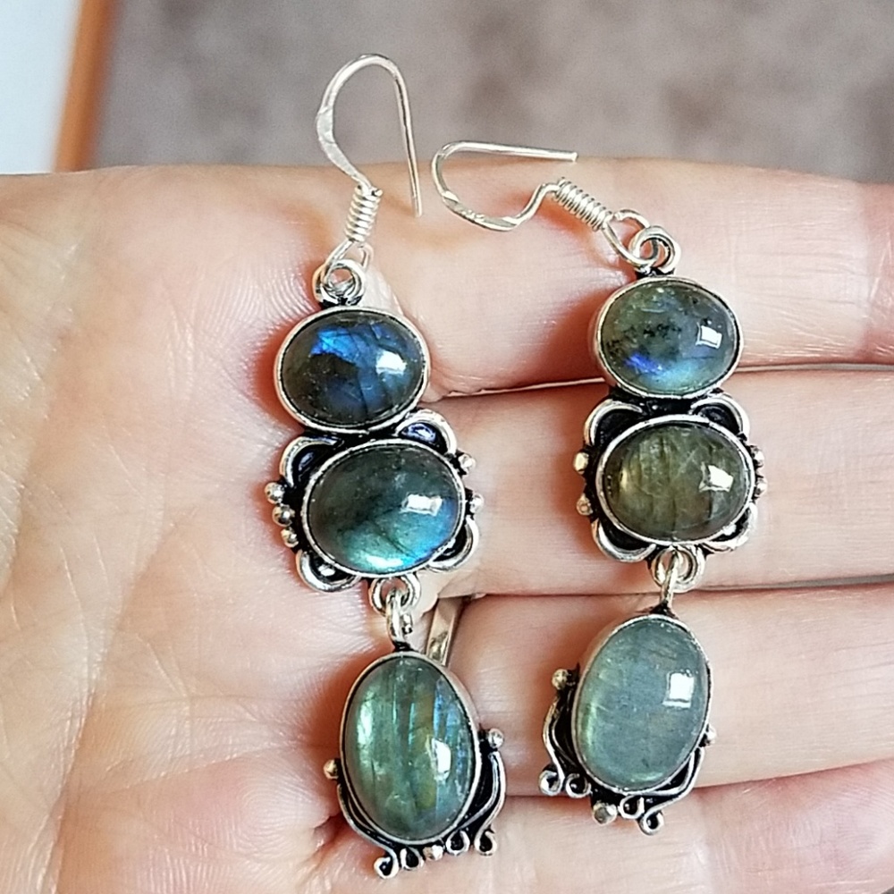 Labradorite earrings